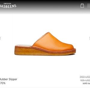 Swedish Hasbeens rubber sole slipper/clog